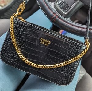 Guess Katey croc mini handbag.